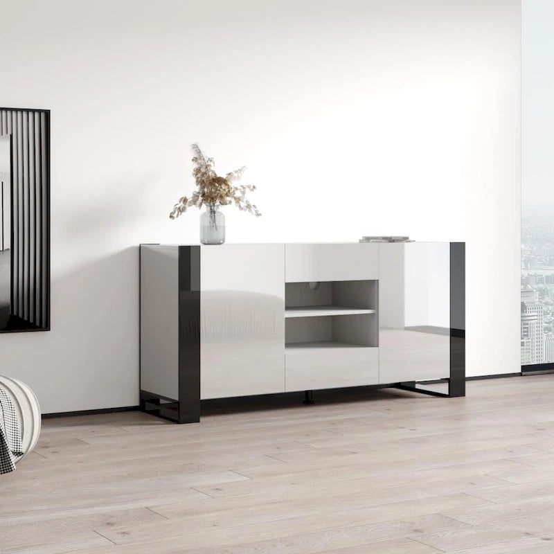 Buffet bahut moderne en bois de 64,5 pouces
