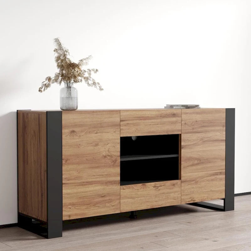 Buffet bahut moderne en bois de 64,5 pouces