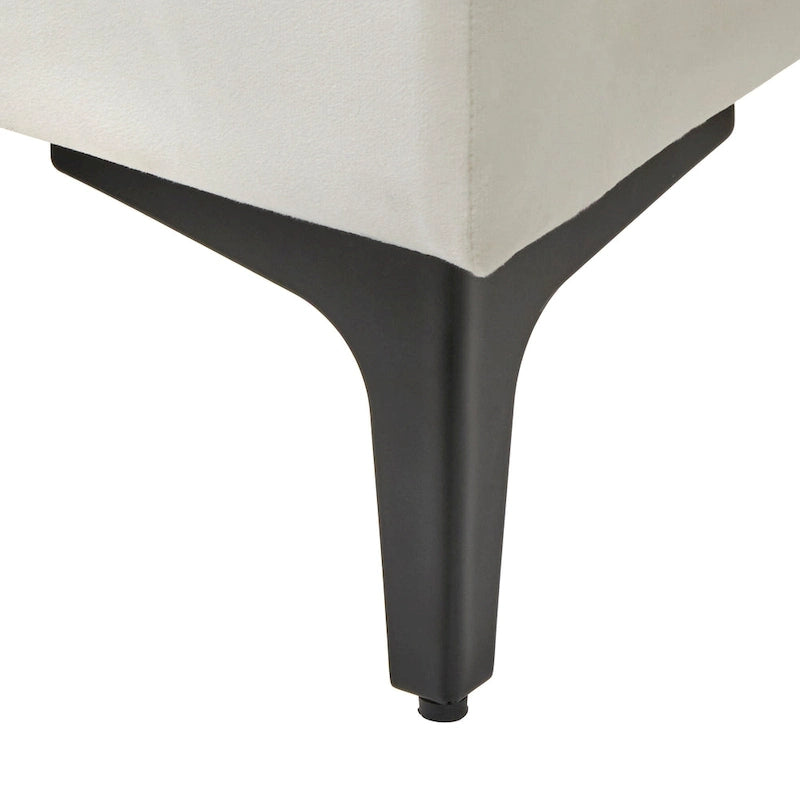 Lit plateforme moderne Queen rembourré en velours