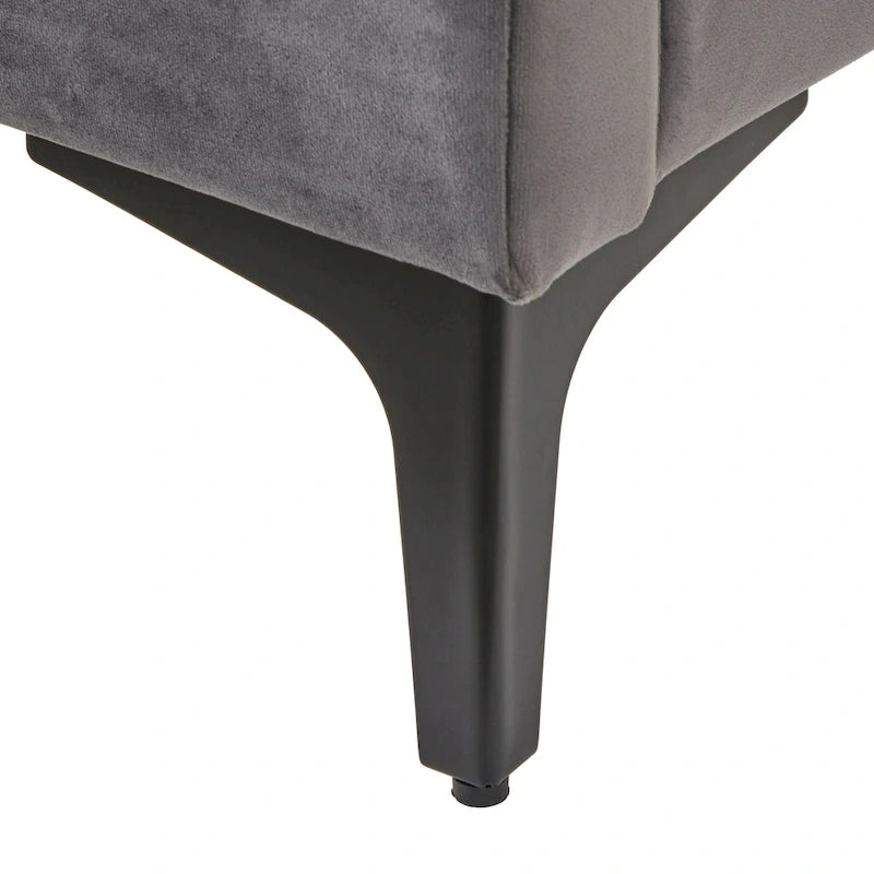 Lit plateforme moderne Queen rembourré en velours