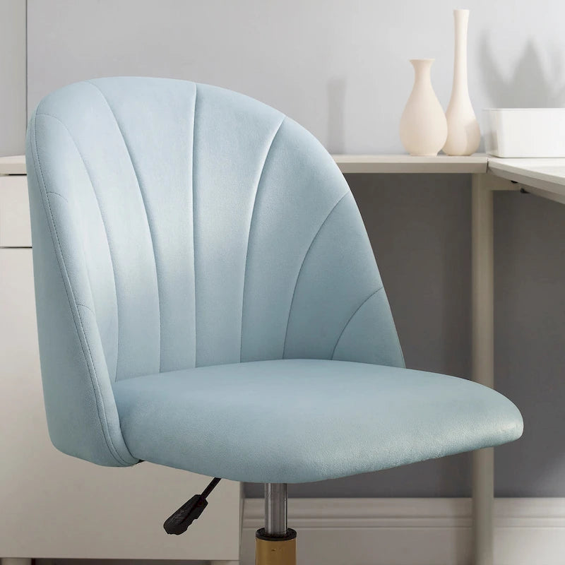 Chaise de bureau pivotante incurvée en velours