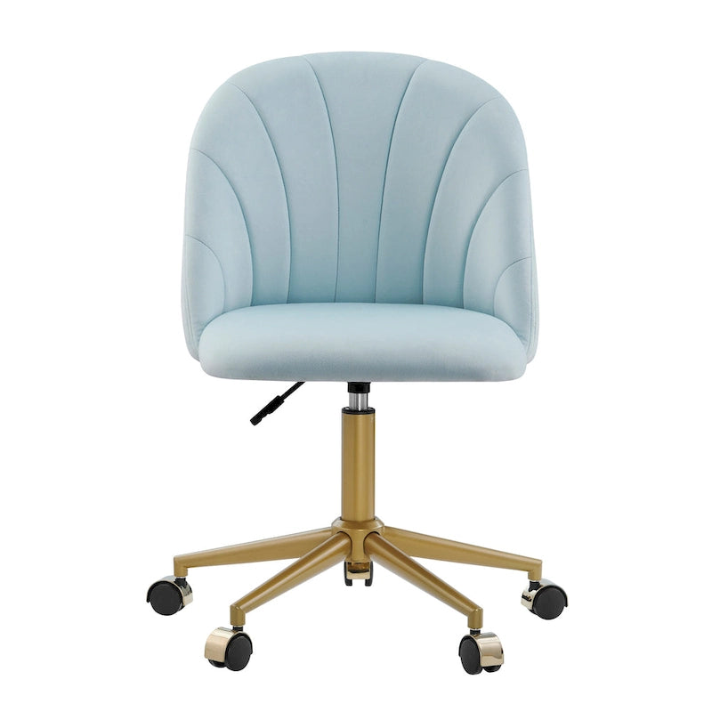 Chaise de bureau pivotante incurvée en velours