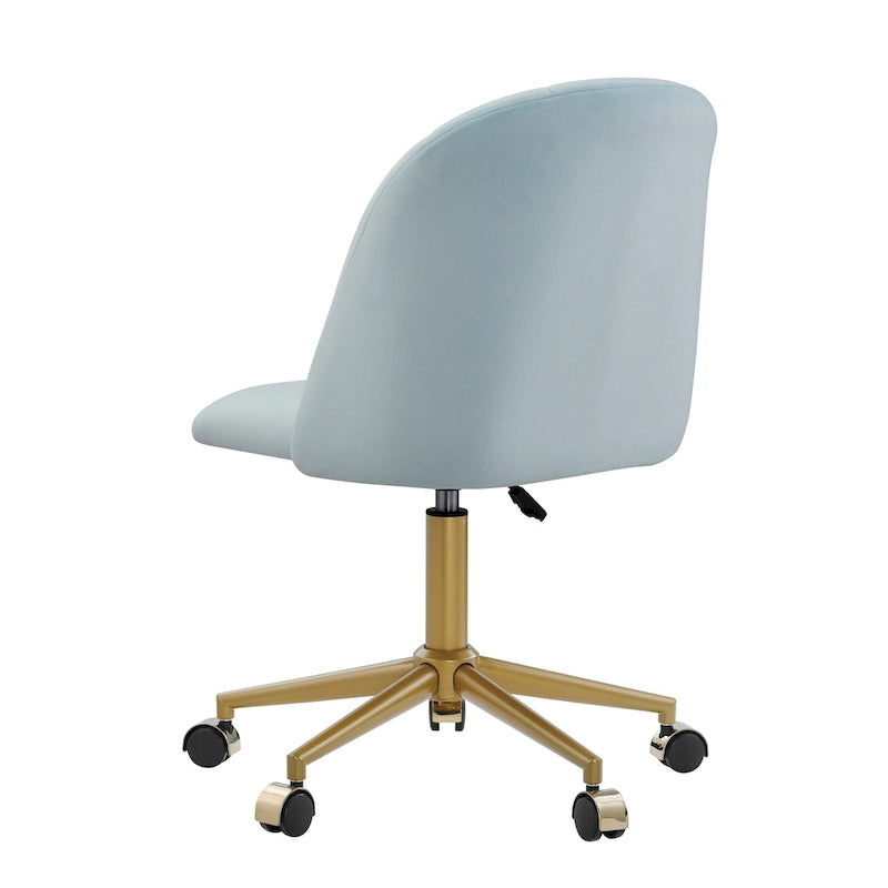 Chaise de bureau pivotante incurvée en velours
