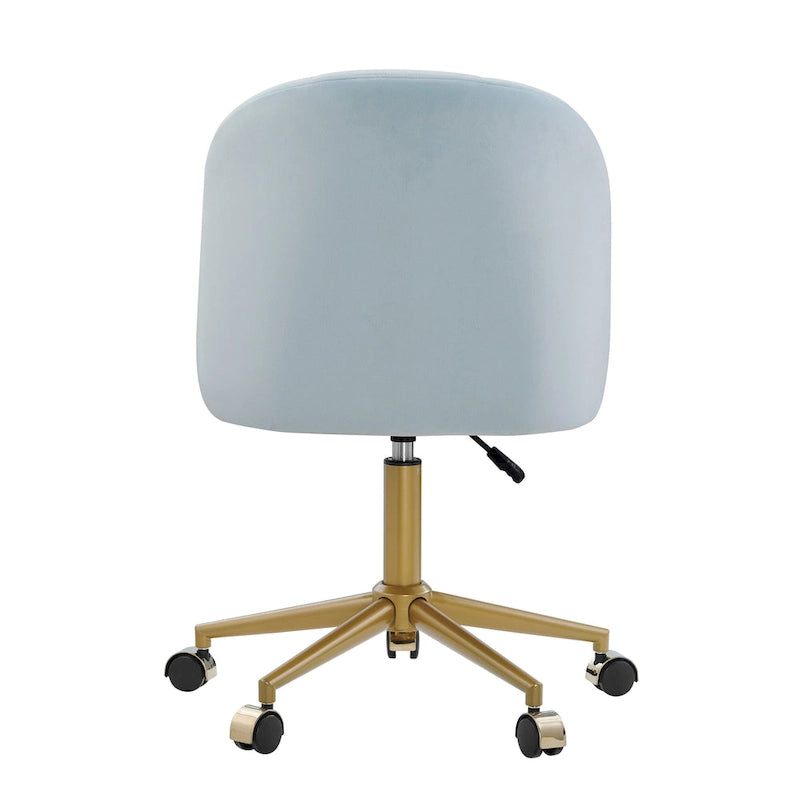 Chaise de bureau pivotante incurvée en velours