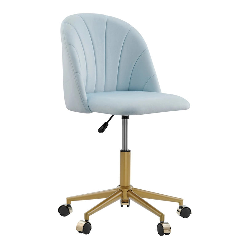 Chaise de bureau pivotante incurvée en velours
