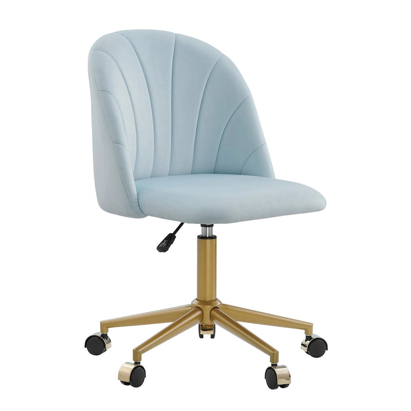 Chaise de bureau pivotante incurvée en velours