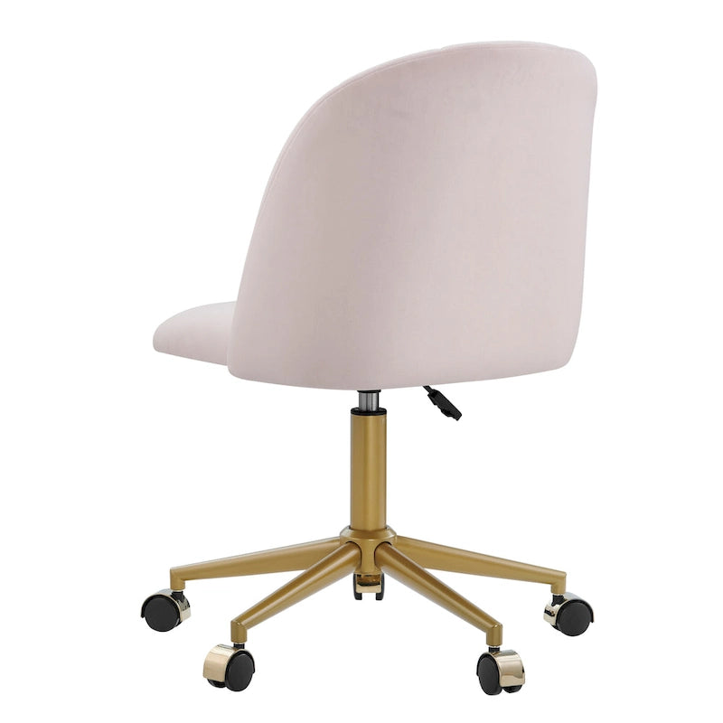 Chaise de bureau pivotante incurvée en velours