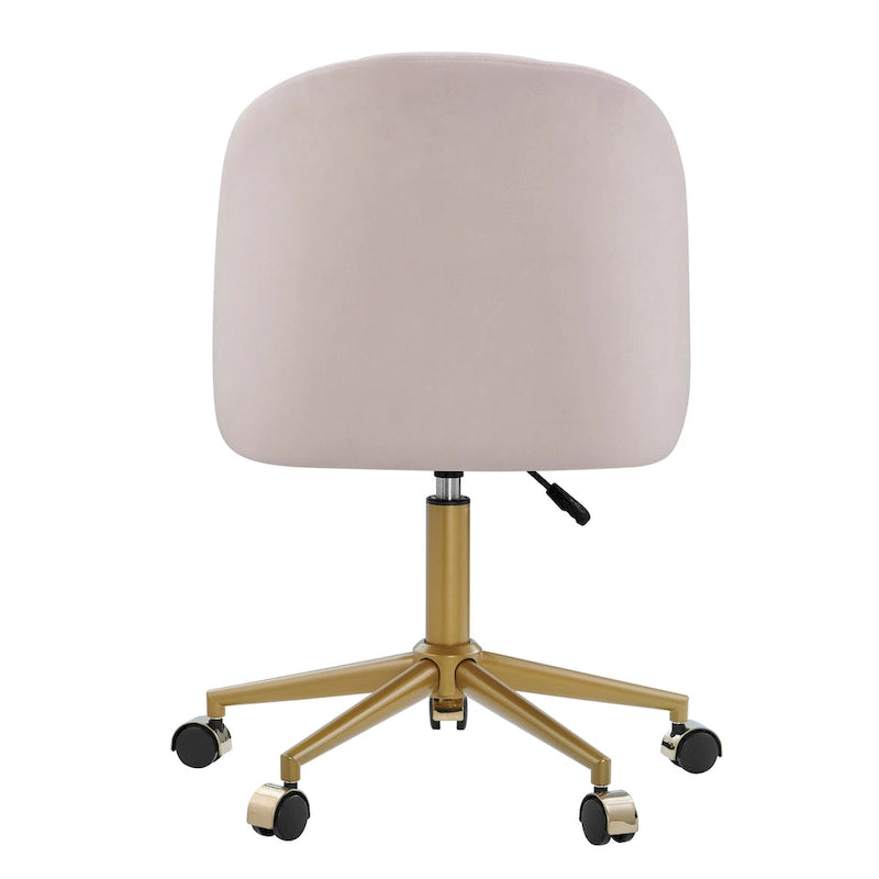Chaise de bureau pivotante incurvée en velours