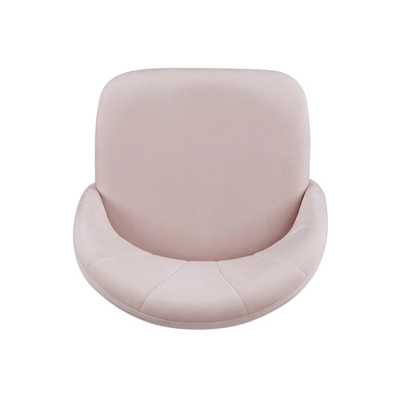 Chaise de bureau pivotante incurvée en velours