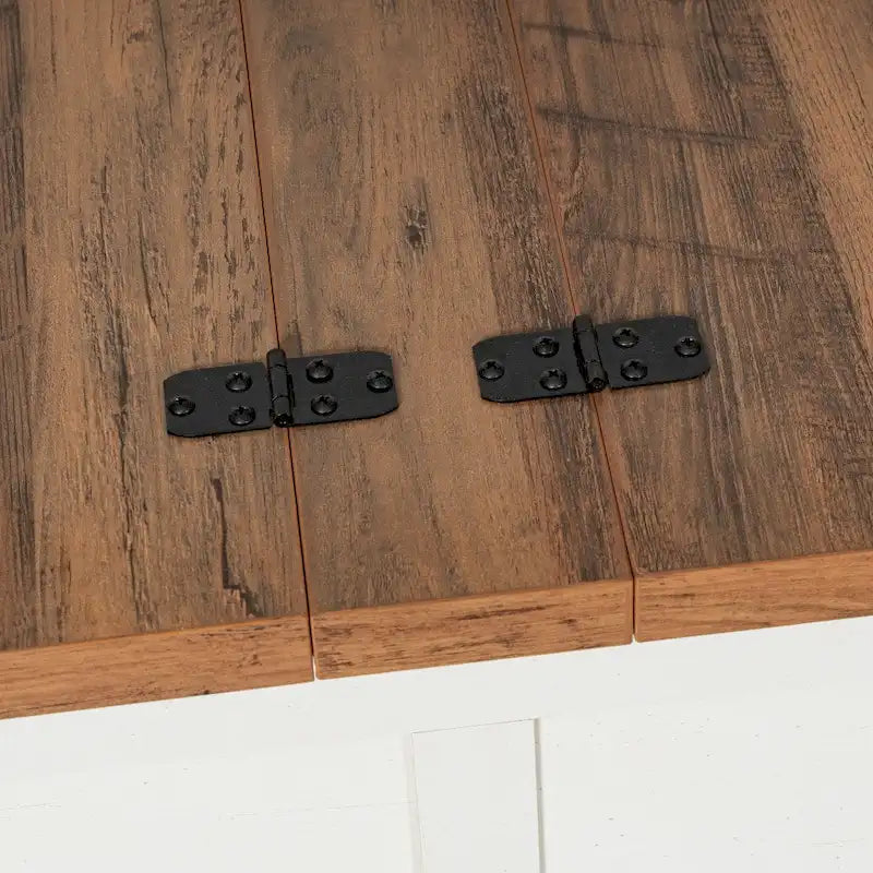 Table basse de style ferme moderne avec rangement intérieur dissimulé