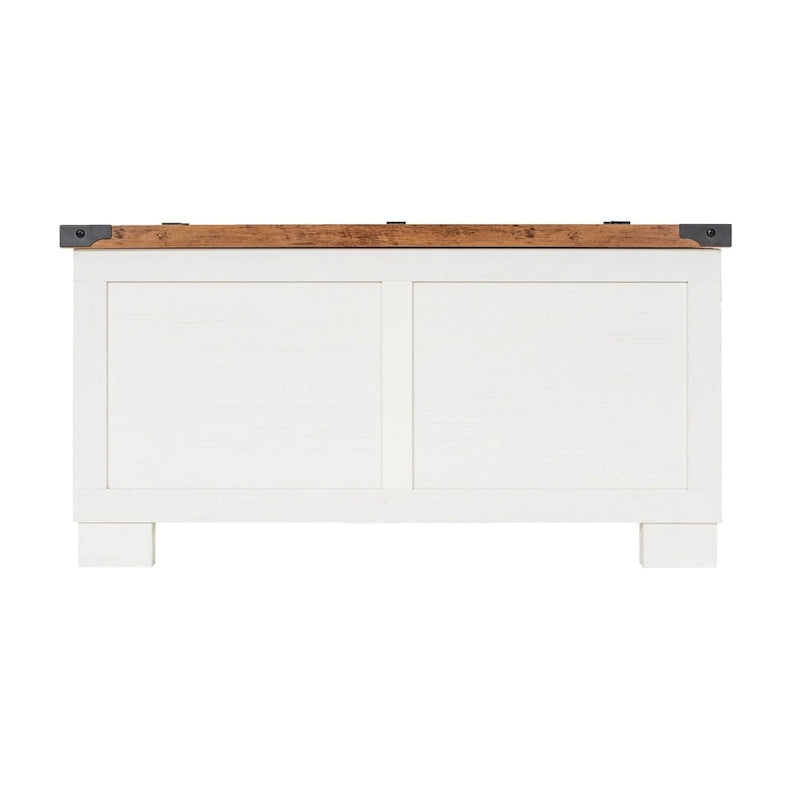 Table basse de style ferme moderne avec rangement intérieur dissimulé