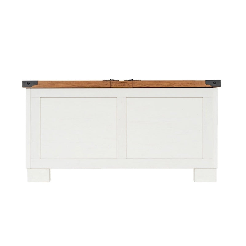 Table basse de style ferme moderne avec rangement intérieur dissimulé