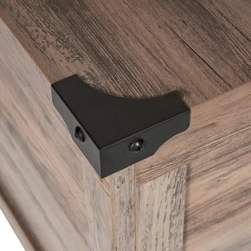 Table basse de style ferme moderne avec rangement intérieur dissimulé