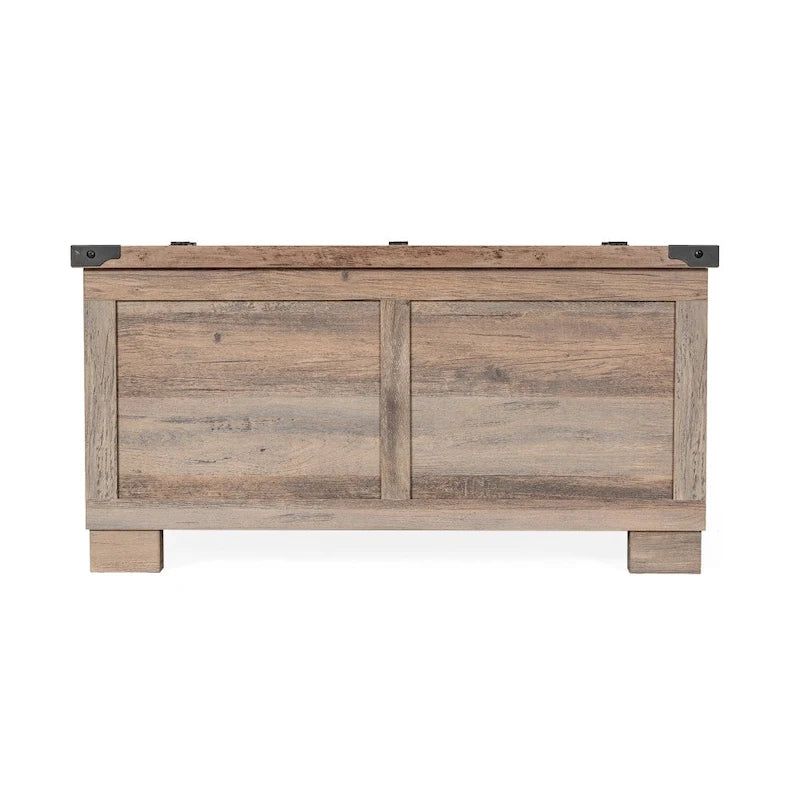 Table basse de style ferme moderne avec rangement intérieur dissimulé