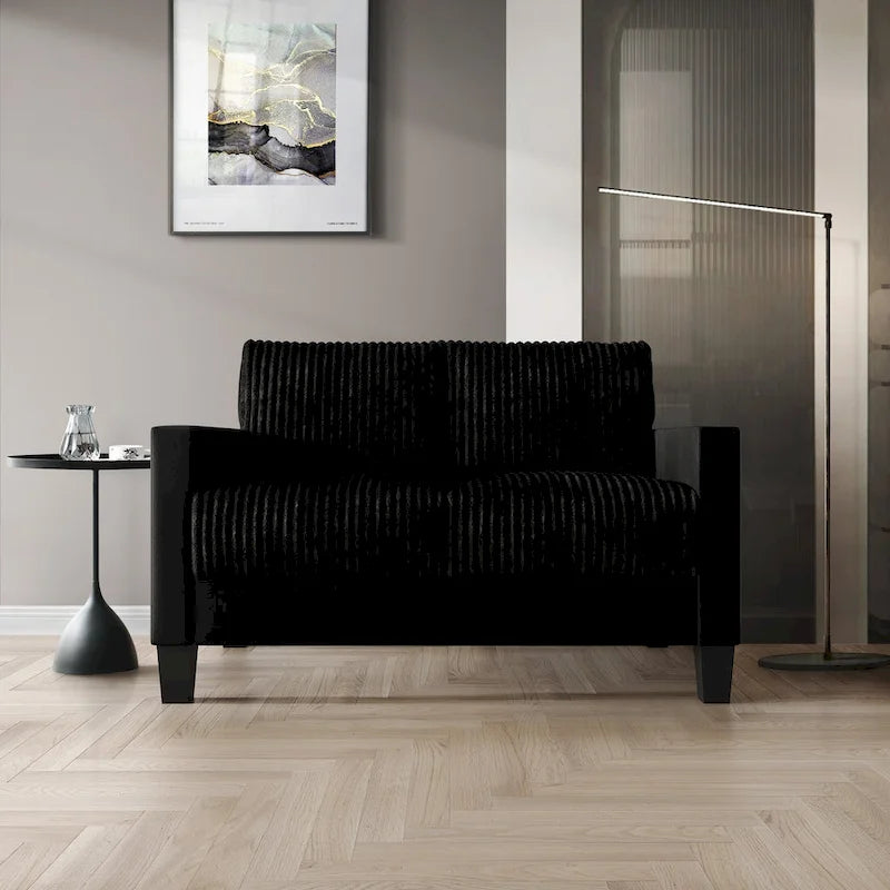 Ensemble de salon 2 pièces en velours côtelé de style moderne du milieu du siècle