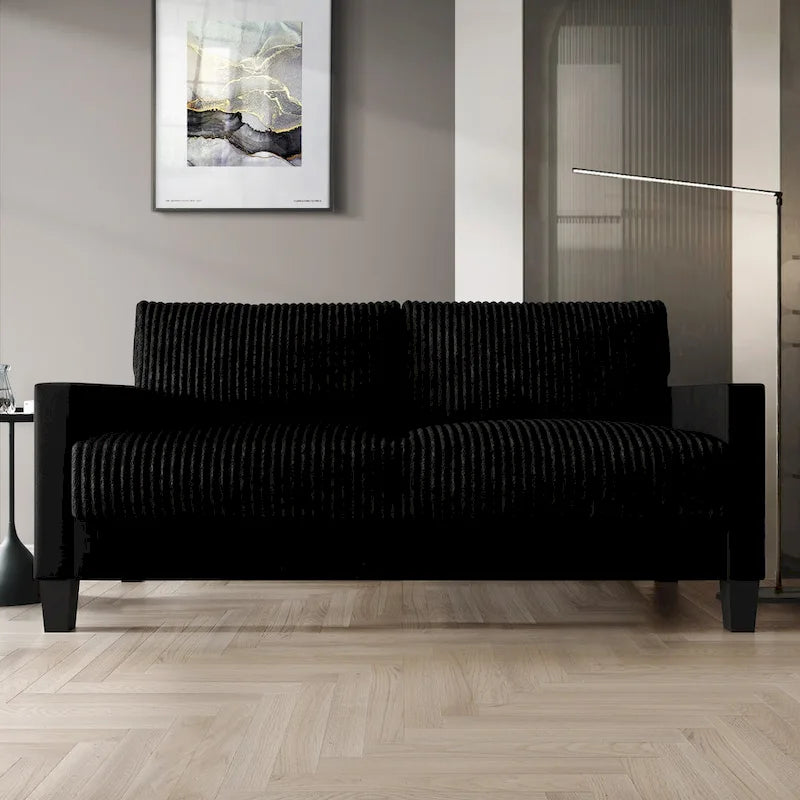 Ensemble de salon 2 pièces en velours côtelé de style moderne du milieu du siècle