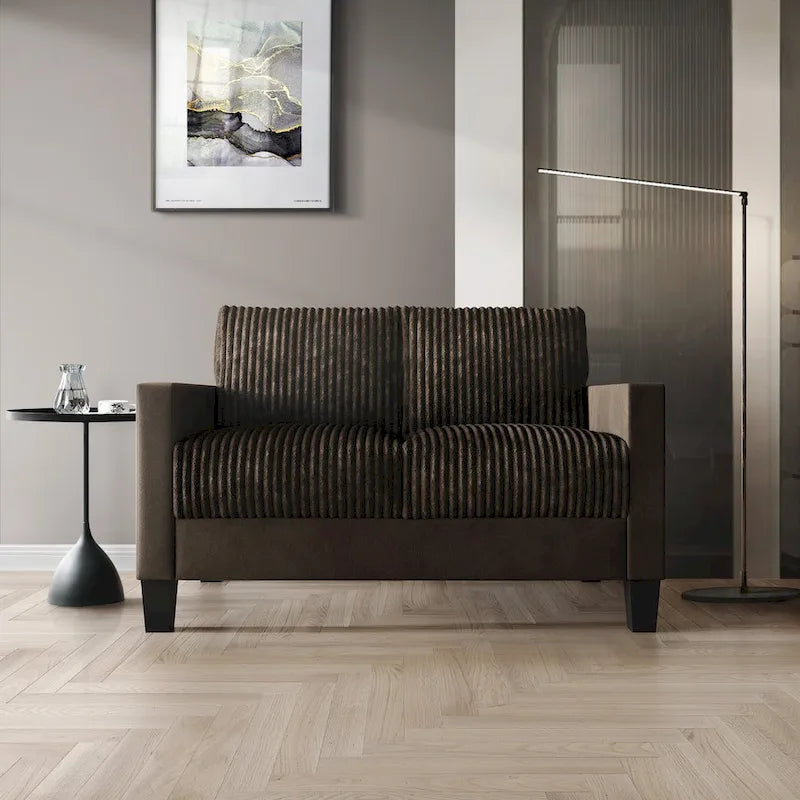 Ensemble de salon 2 pièces en velours côtelé de style moderne du milieu du siècle