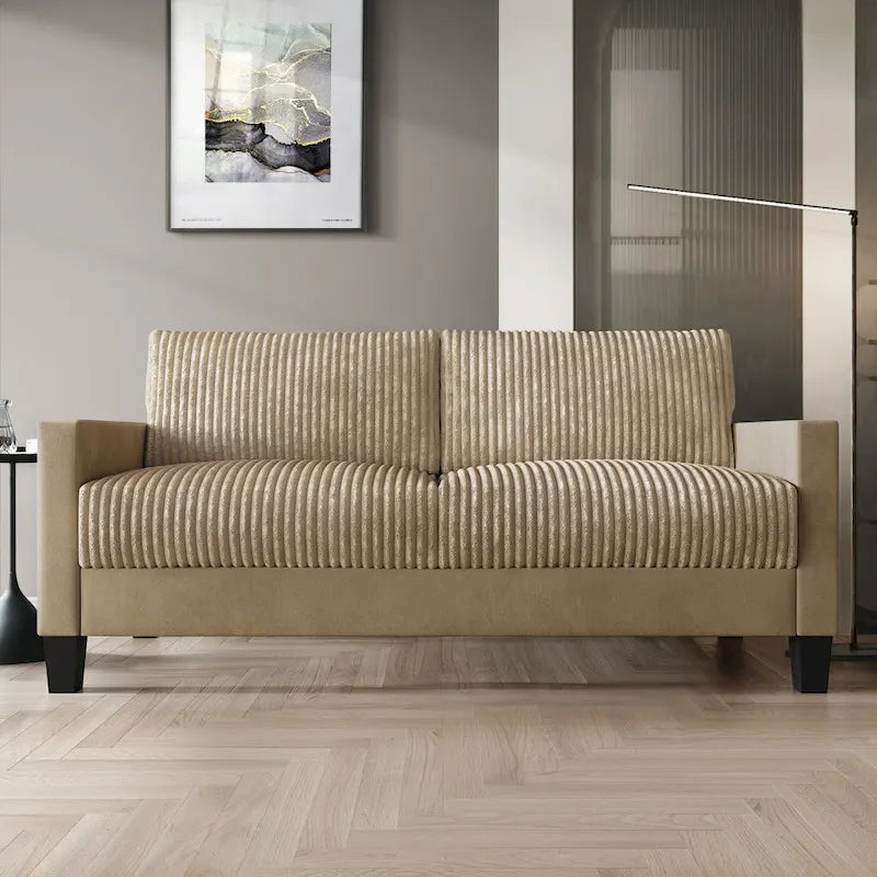 Ensemble de salon 2 pièces en velours côtelé de style moderne du milieu du siècle