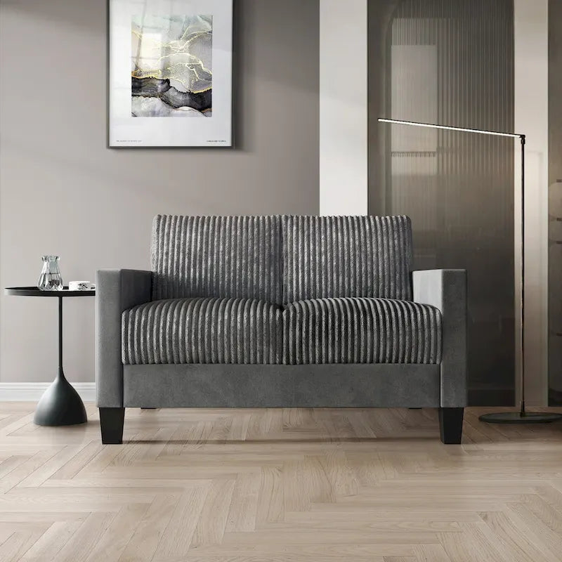 Ensemble de salon 2 pièces en velours côtelé de style moderne du milieu du siècle