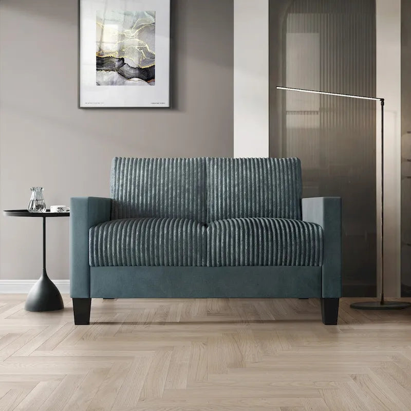 Ensemble de salon 2 pièces en velours côtelé de style moderne du milieu du siècle