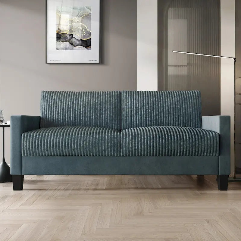 Ensemble de salon 2 pièces en velours côtelé de style moderne du milieu du siècle