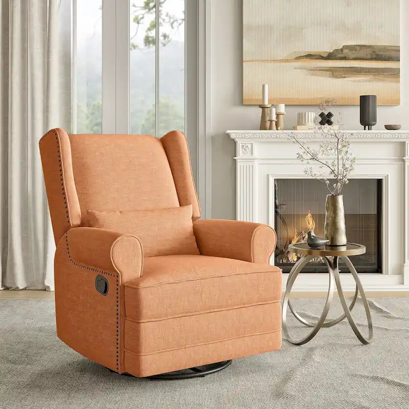 Fauteuil inclinable pivotant avec repose-pieds extra large, gris