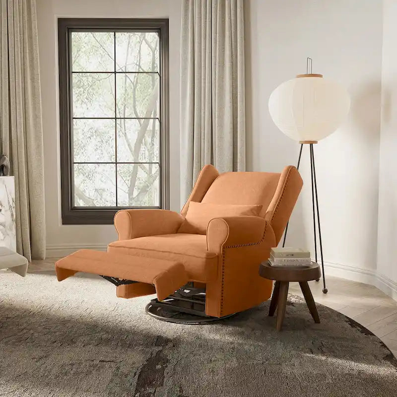Fauteuil inclinable pivotant avec repose-pieds extra large, gris