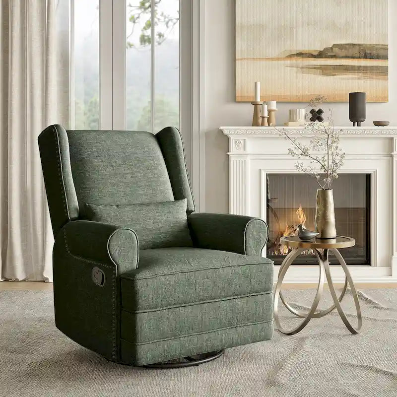Fauteuil inclinable pivotant avec repose-pieds extra large, gris