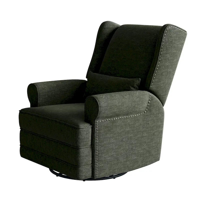 Fauteuil inclinable pivotant avec repose-pieds extra large, gris