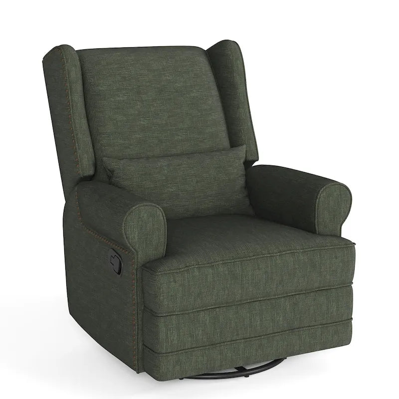 Fauteuil inclinable pivotant avec repose-pieds extra large, gris