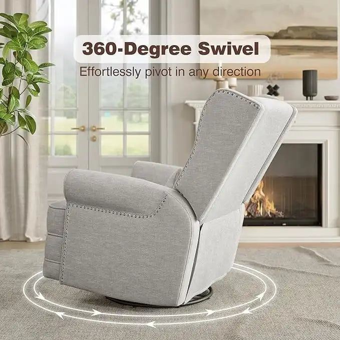 Fauteuil inclinable pivotant avec repose-pieds extra large, gris