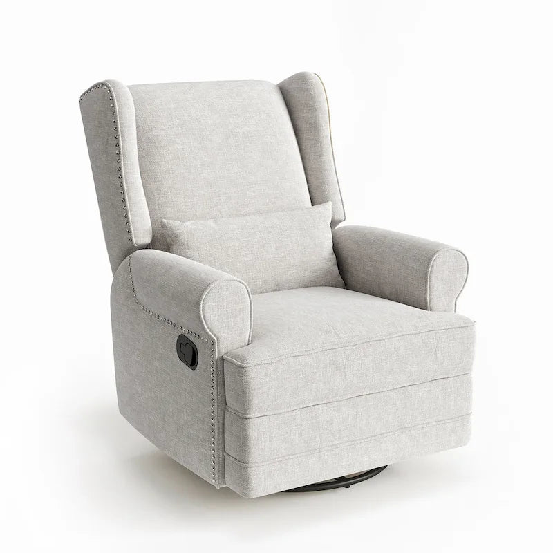 Fauteuil inclinable pivotant avec repose-pieds extra large, gris