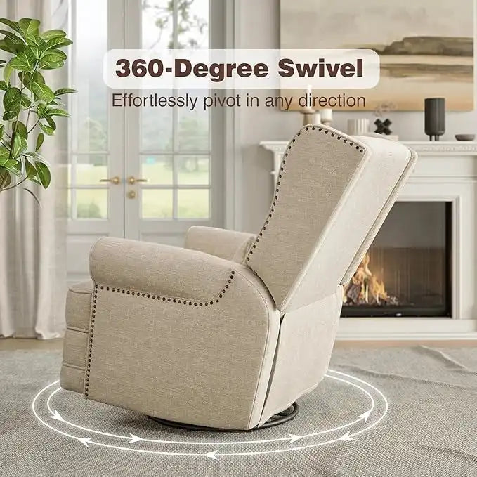 Fauteuil inclinable pivotant avec repose-pieds extra large, gris