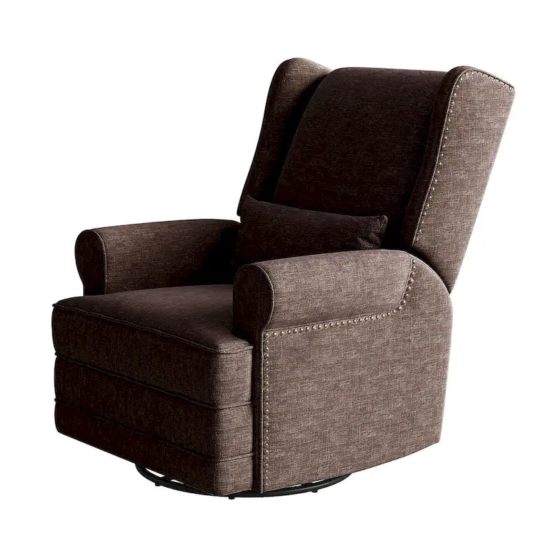 Fauteuil inclinable pivotant avec repose-pieds extra large, gris