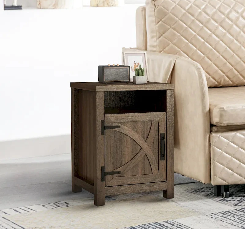 Table d'appoint de canapé/chevet avec étagère de rangement