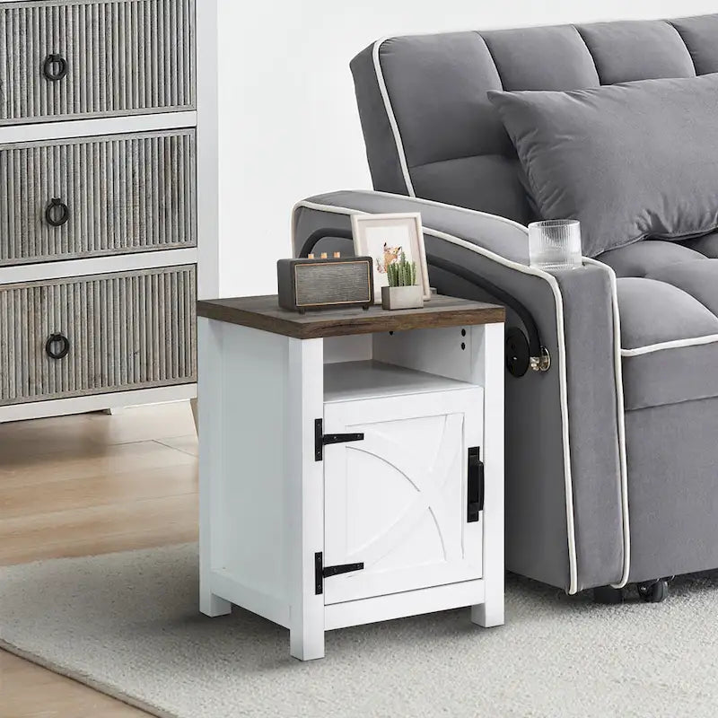 Table d'appoint de canapé/chevet avec étagère de rangement