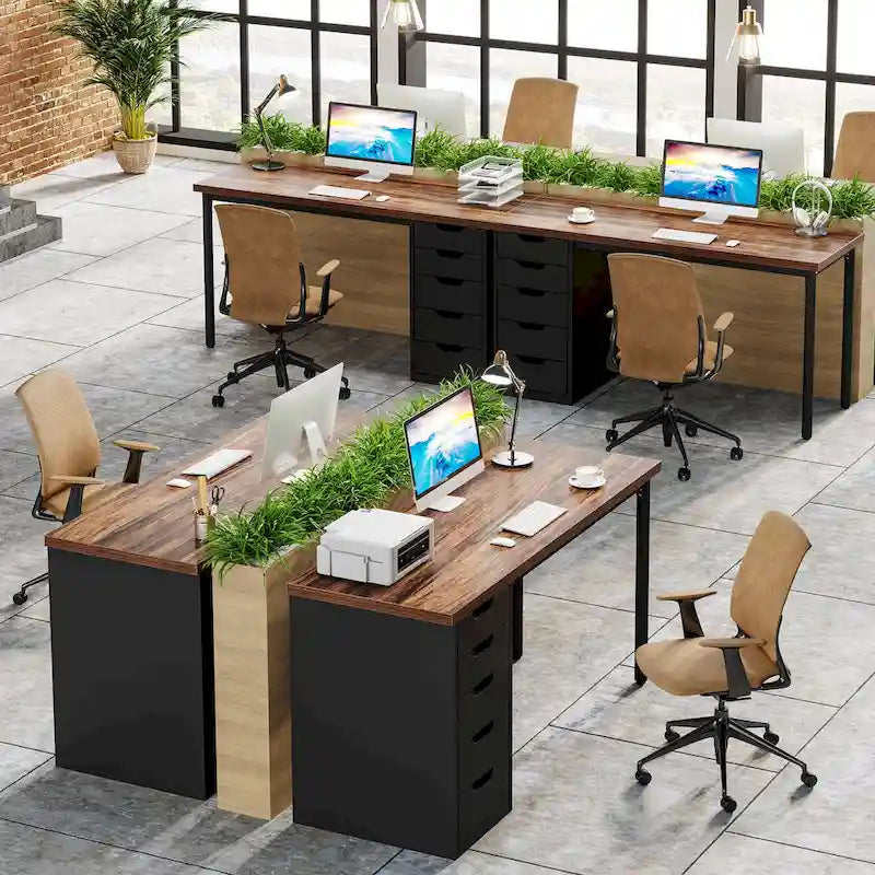 Bureau d'ordinateur moderne et simple Table d'étude et d'écriture avec 5 tiroirs