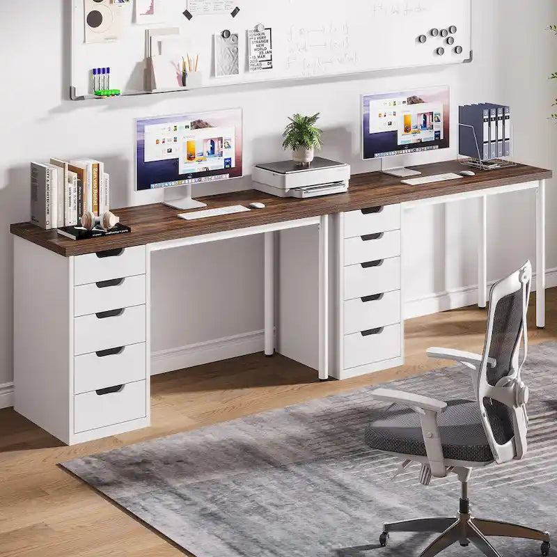 Bureau d'ordinateur moderne et simple Table d'étude et d'écriture avec 5 tiroirs