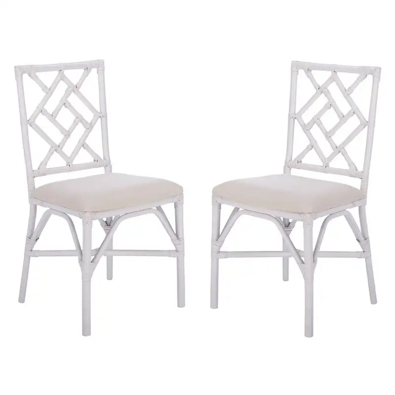 Fauteuil d'appoint en rotin avec coussin (lot de 2) - 18,5 L x 20,9 P x 35,8 H - 19Lx21Px36H