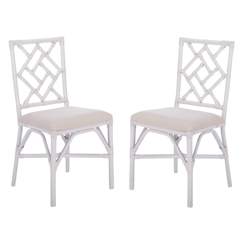 Fauteuil d'appoint en rotin avec coussin (lot de 2) - 18,5 L x 20,9 P x 35,8 H - 19Lx21Px36H