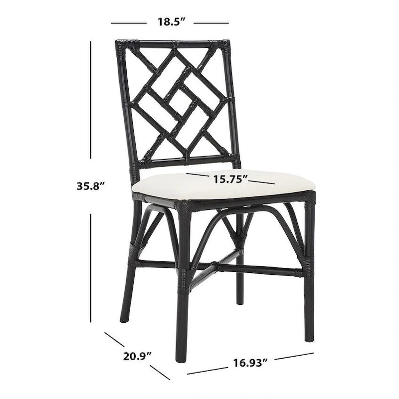 Fauteuil d'appoint en rotin avec coussin (lot de 2) - 18,5 L x 20,9 P x 35,8 H - 19Lx21Px36H