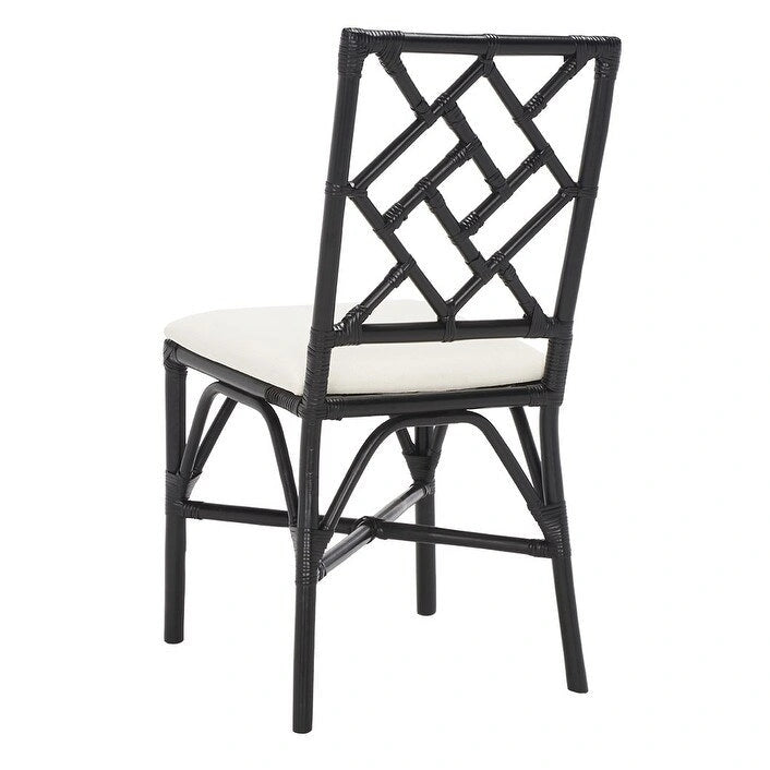 Fauteuil d'appoint en rotin avec coussin (lot de 2) - 18,5 L x 20,9 P x 35,8 H - 19Lx21Px36H
